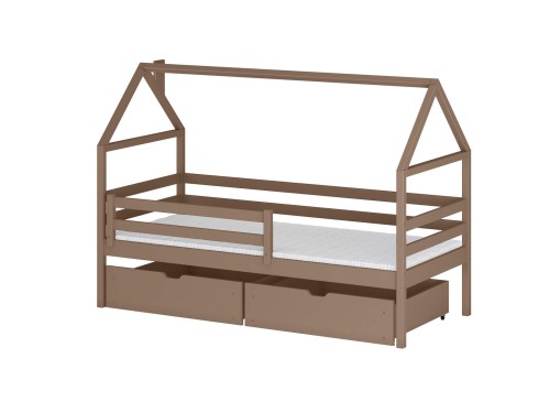 ARON 80x160 milk chocolate single children's bed Lano Furniture