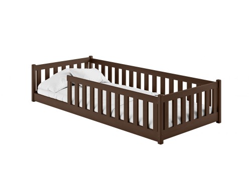 BELLA 90x190 dark chocolate Montessori floor bed for children Lano Furniture