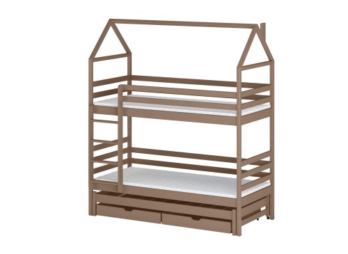 DALIA 80x200 milk chocolate bunk bed house Lano Furniture