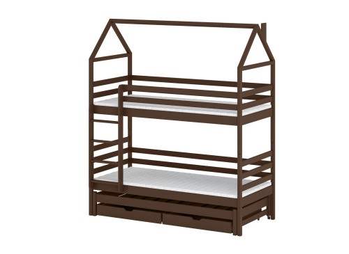 DALIA 90x180 dark chocolate bunk bed house Lano Furniture