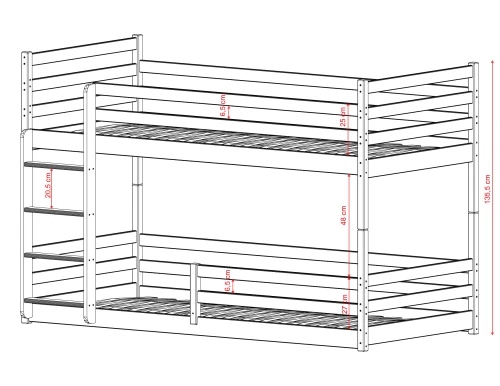 MINI 80x170 cinnamon bunk bed Lano Furniture