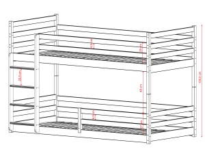 MINI 80x160 milk chocolate bunk bed Lano Furniture