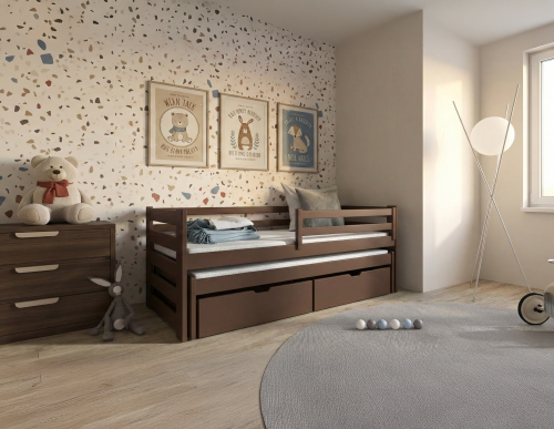 SENSO 90x190 dark chocolate double trundle bed Lano Furniture