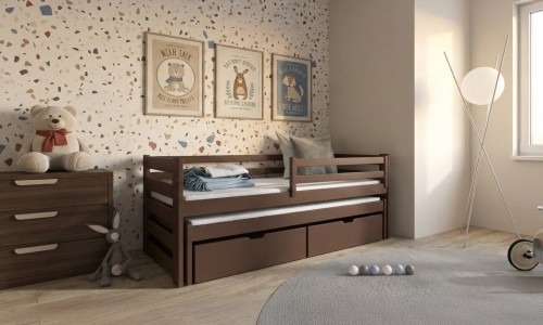 SENSO 80x160 dark chocolate double trundle bed Lano Furniture