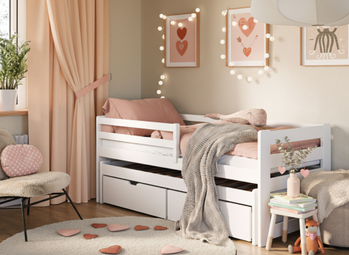 SENSO 80x180 white double trundle bed Lano Furniture