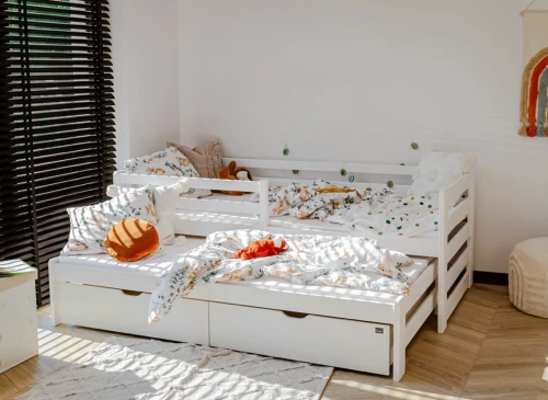 SENSO 80x180 white double trundle bed Lano Furniture