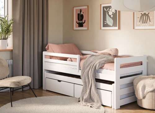 SENSO 80x180 white double trundle bed Lano Furniture