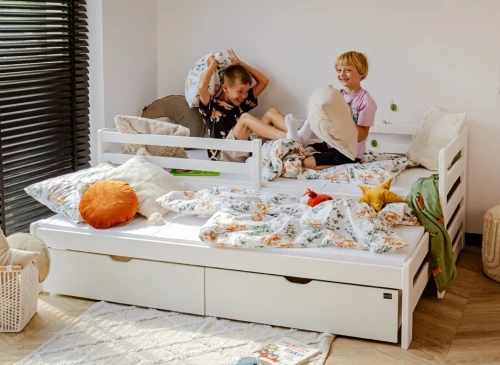 SENSO 80x180 white double trundle bed Lano Furniture