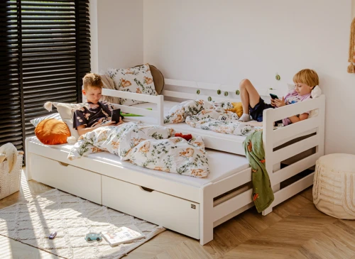 SENSO 80x180 white double trundle bed Lano Furniture