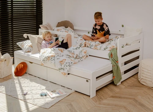 SENSO 80x180 white double trundle bed Lano Furniture