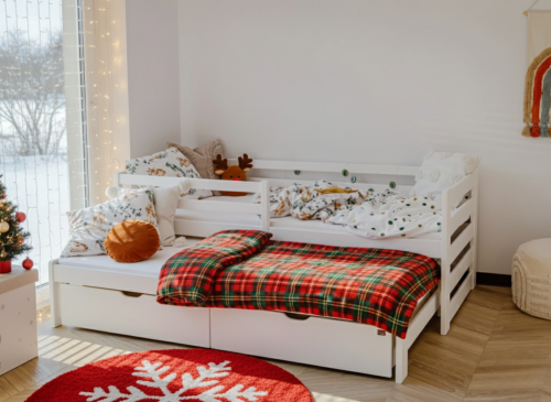 SENSO 80x180 white double trundle bed Lano Furniture