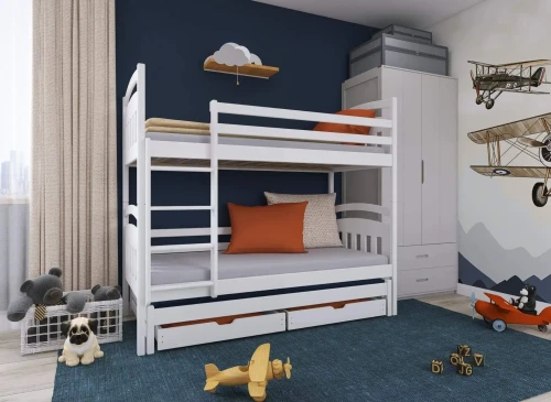 ALAN 90x200 white bunk bed Lano Furniture