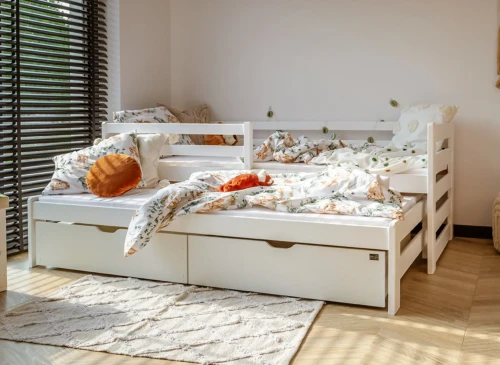 SENSO 80x160 white double trundle bed Lano Furniture