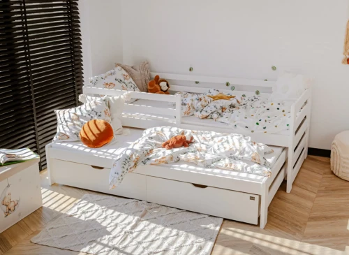 SENSO 80x160 white double trundle bed Lano Furniture