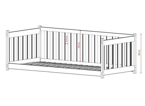 CONCEPT 80x180 white children's cot bed Lano Furniture