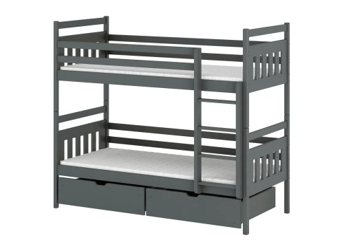 ADAŚ 80x200 graphite bunk bed Lano Furniture