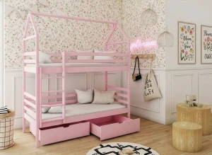 ALEX 80x170 pink bunk bed Lano Furniture