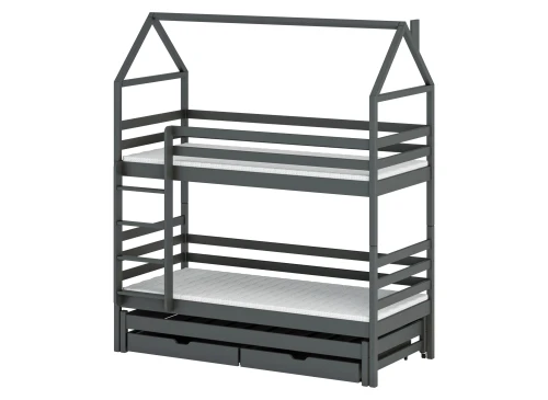 DALIA 90x180 graphite house bunk bed Lano Furniture