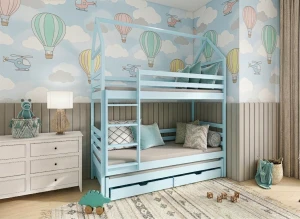 DALIA 90x200 blue house bunk bed Lano Furniture