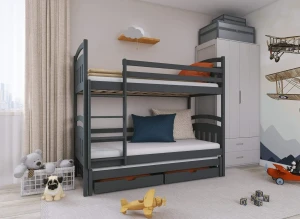 ALAN 90x200 graphite bunk bed Lano Furniture