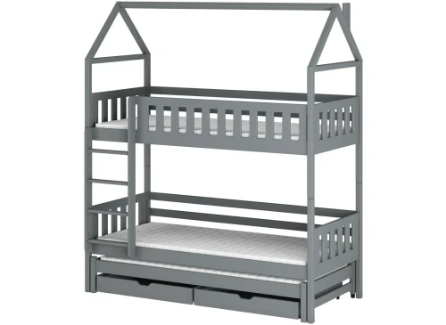 IGA 80x180 grey house bunk bed Lano Furniture