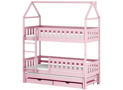 IGA 80x200 pink house bunk bed Lano Furniture