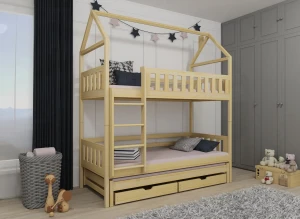 IGA 80x200 pine house bunk bed Lano Furniture