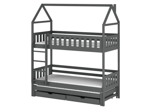 IGA 90x200 white house bunk bed Lano Furniture