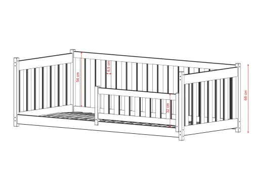 CONCEPT 90x180 white children's cot bed Lano Furniture
