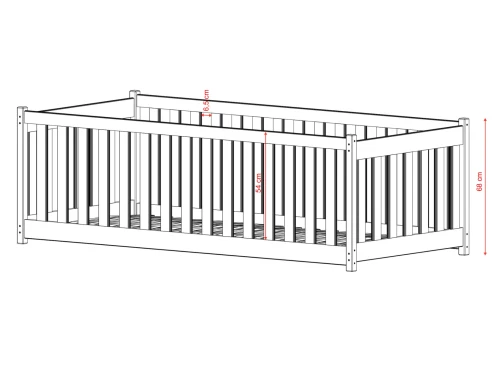 CONCEPT 90x180 white children's cot bed Lano Furniture