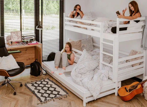 LUK 90x200 white bunk bed Lano Furniture