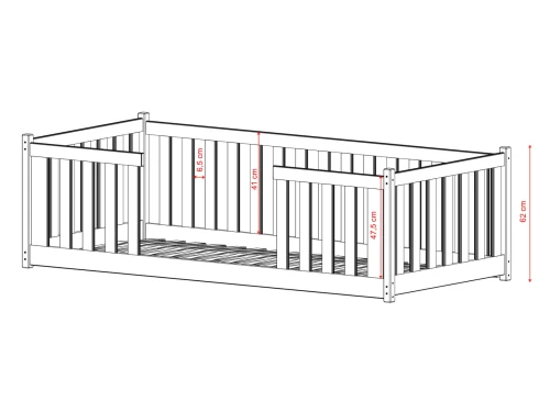 FERO 80x190 graphite children's bed Lano Furniture