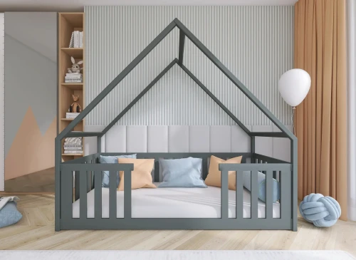 BEE 90x180 graphite children's house bed Lano Furniture