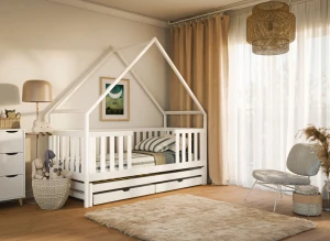 MAGIC 80x180 white bunk bed house Lano Furniture