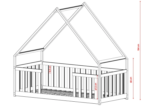 MAGIC 80x180 white bunk bed house Lano Furniture