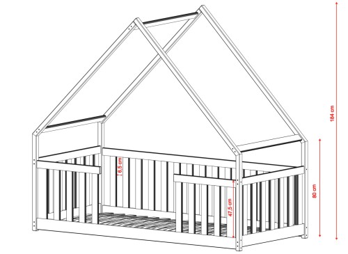 MAGIC 80x200 pine bunk bed house Lano Furniture