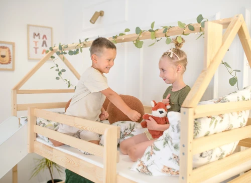 PLAY 80x200 pine bunk bed with a slide Lano Furniture