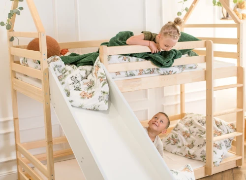 PLAY 80x200 pine bunk bed with a slide Lano Furniture