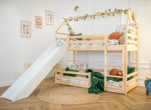 PLAY 90x190 pine bunk bed with a slide Lano Furniture