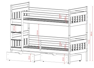 ADAŚ 80x180 cashmere bunk bed Lano Furniture