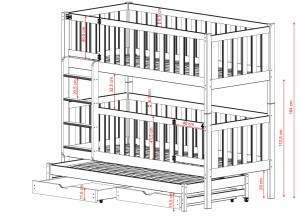 AGATHA 80x180 cashmere bunk bed Lano Furniture