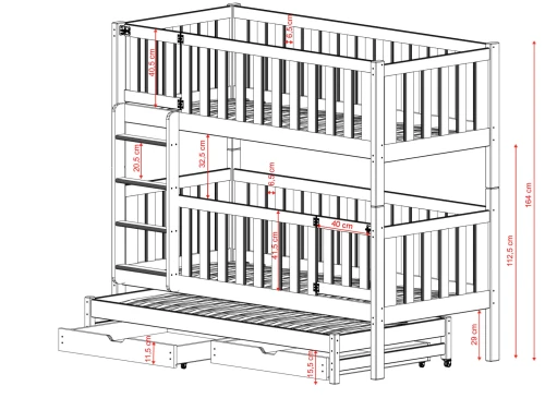 AGATHA 80x180 cashmere bunk bed Lano Furniture