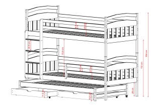 ALAN 90x190 cashmere bunk bed Lano Furniture