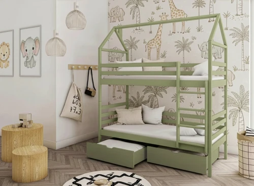 ALEX 80x170 olive green bunk bed Lano Furniture