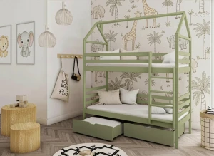 ALEX 80x190 olive green bunk bed Lano Furniture