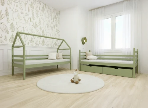 ALEX 80x190 olive green bunk bed Lano Furniture