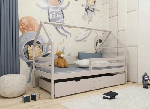 ARON 80x170 cashmere single children's house bed Lano Furniture
