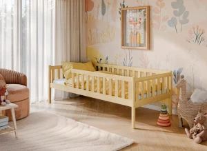 ADA 90x190 Unvarnished Wood Children's Bed Lano Furniture