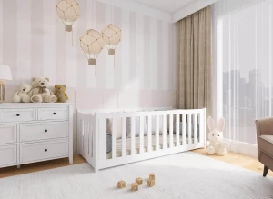 CONCEPT 90x180 Unlacquered Wood Montessori Floor Bed Children's Playpen Lano Furniture