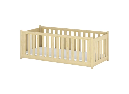 CONCEPT 90x190 Unlacquered Wood Montessori Floor Bed Children's Playpen Lano Furniture